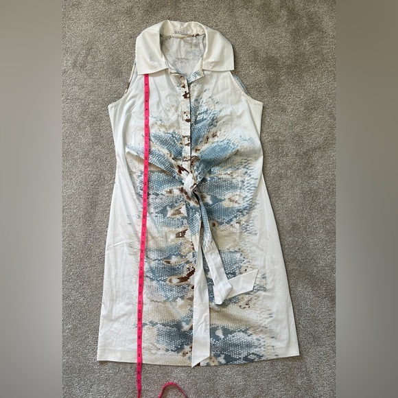 Elie Tahari beautiful gathered waist snake print midi dress - Picture 5 of 8